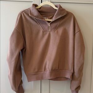 Brown Quarter-Zip Pullover